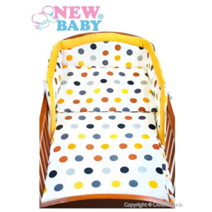 3-dielné posteľné obliečky New Baby 100/135 cm žlté s bodkami