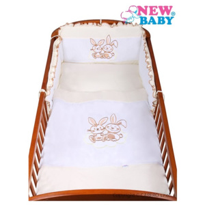 3-dielne posteľné obliečky New Baby Bunnies 100x135 bežové