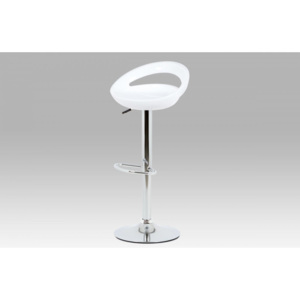 Barová stolička AUB-403 WT biely plast / chróm Autronic