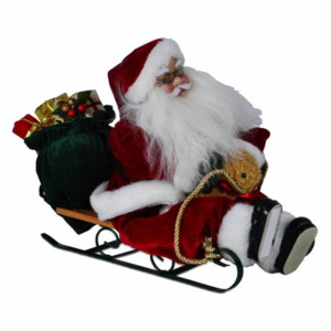 Vianočné dekorácie - Santa Claus na saniach