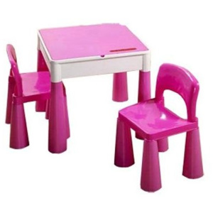 Detská sada stolček a dve stoličky ružová