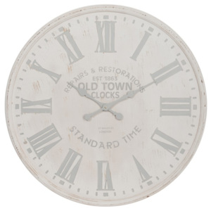 Biele hodiny s patinou Old Town - Ø 60 cm