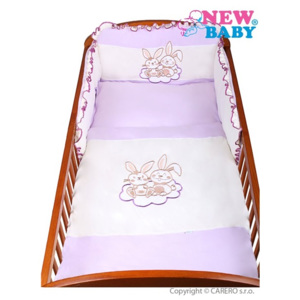 3-dielne posteľné obliečky New Baby Bunnies 100x135 fialové