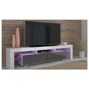 Artcam TV stolík TV 190 Farba: Biela / biely lesk / sivý lesk