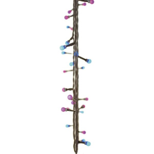 LED svetelná reťaz – guličky, 4m, modrá/ružová, časovač