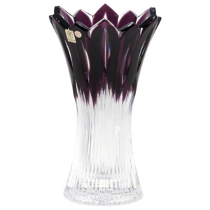 Krištáľová váza Flame, farba fialová, výška 255 mm