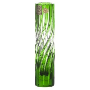Krištáľová váza Zita, farba zelená, výška 155 mm