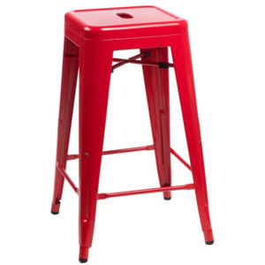 Design2 Barová stolička Paris 66cm červená inšpirovaná Tolix