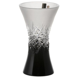 Krištáľová váza Hoarfrost, farba čierna, výška 230 mm
