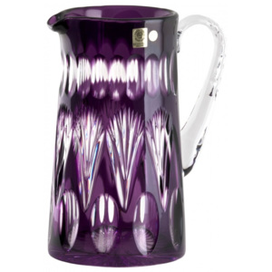 Krištáľový džbán Zora, farba fialová, objem 1450 ml