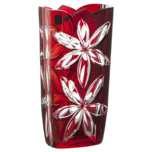Krištáľová váza Linda, farba rubínová, výška 255 mm