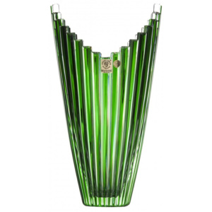 Krištáľová váza Mikado, farba zelená, výška 270 mm