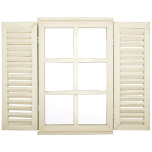 Biele zrkadlo Ego Dekor Okno s okenicemi, 59 × 39 cm
