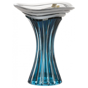 Krištáľová váza Dune, farba azúrová, výška 250 mm