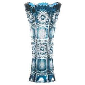 Krištáľová váza Paula, farba azúrová, výška 150 mm
