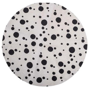 Detský čierno-biely koberec Bloomingville, ⌀ 80 cm