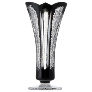 Krištáľová váza Frigus, farba čierna, výška 300 mm
