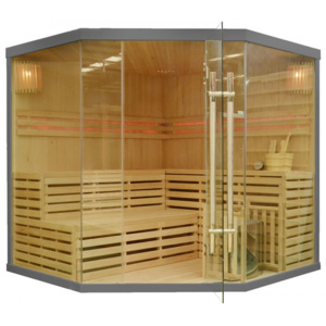 Rohová fínská sauna GH8045 sivá