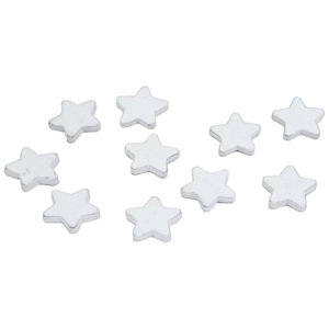 Sada 10 bielych drevených ozdôb Ego Dekor Star