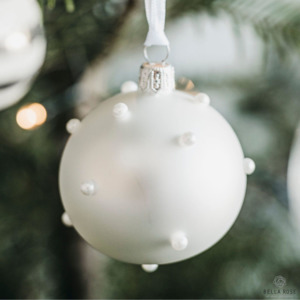 Vianočná ozdoba Pearls Matt white - 6 cm