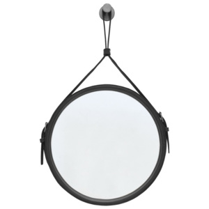 Závesné zrkadlo v čiernom ráme RGE Elvis, ø 30 cm