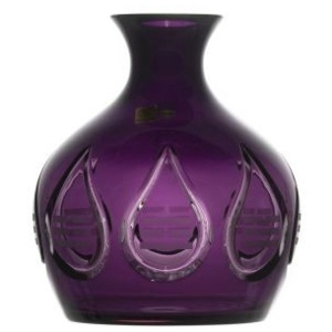 Krištáľová váza, farba fialová, výška 200 mm