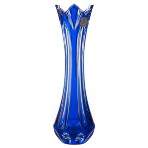 Krištáľová váza Lotos I, farba modrá, výška 255 mm