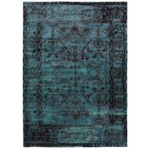 Tyrkysovo-čierny koberec Universal Classic, 200 × 290 cm