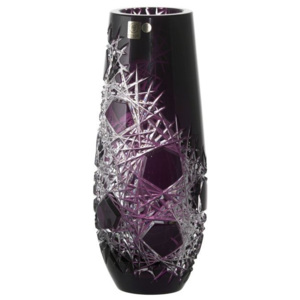 Krištáľová váza Frost, farba fialová, výška 300 mm