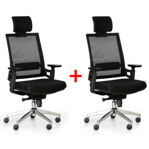 Kancelárska stolička 1+1, čierna