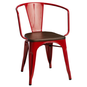 Design2 Stoličky Paris Arms Wood červená sosna orech