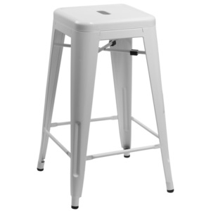 Design2 Barová stolička Paris 66cm biela inšpirovaná Tolix