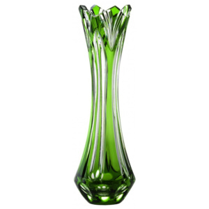 Krištáľová váza Lotos, farba zelená, výška 255 mm