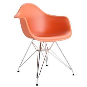 Design2 Stoličky P018 PP oranžová, chróm nohy