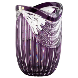 Krištáľová váza Harp, farba fialová, výška 250 mm