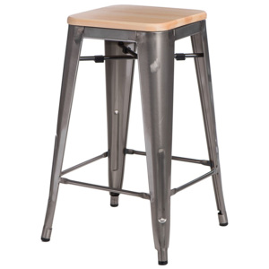 Design2 Barová stolička Paris Wood 75cm kovová sosna prírodné