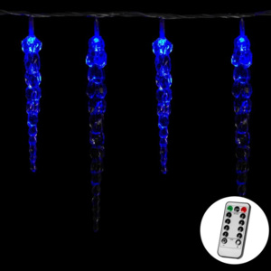 Vianočné dekoratívne osvetlenie - cencúle - 40 LED modrá + ovládač