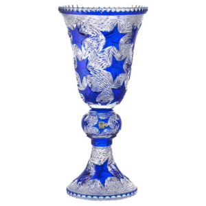 Krištáľová váza Stella, farba modrá, výška 505 mm