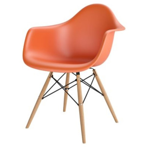 Design2 Stoličky P018V PP oranžová, drevené nohy HF