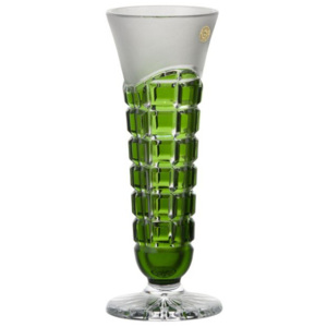 Krištáľová váza Neron, farba zelená, výška 175 mm