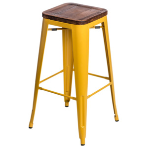 Design2 Barová stolička Paris Wood 75cm žltá sosna
