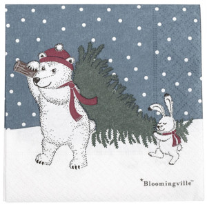 Vianočné papierové obrúsky Bear