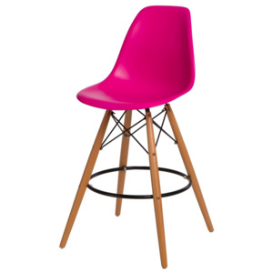 Design2 Barová stolička P016V PP tmavo ružová