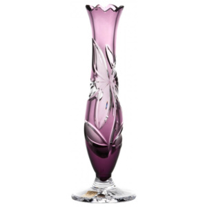 Krištáľová váza Linda III, farba fialová, výška 230 mm