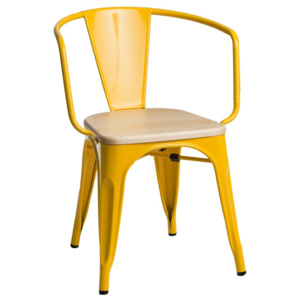 Design2 Stoličky Paris Arms Wood žltá prírodné sosna