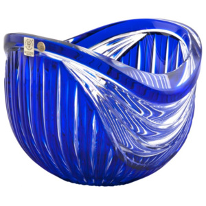 Krištáľová misa Harp, farba modrá, priemer 200 mm