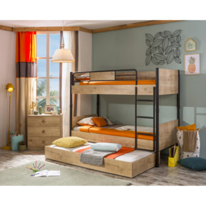 Detská poschodová posteľ Mocha - Šuplík ako prístelka, alebo úľ. priestor Mocha