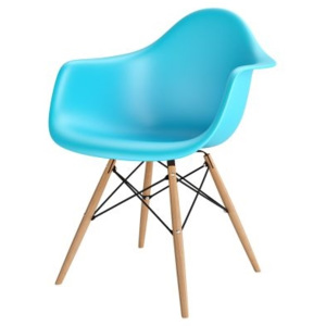 Design2 Stoličky P018V PP oceán modrá, drevené nohy HF