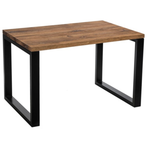 Design2 Stôl Wooden 120x80 čierny profil 80x40mm doska neolejované dub kartáčovaný