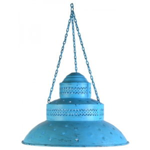 SB Orient Kovová lampa v orientálnom štýle, modrá patina, priemer 46cm